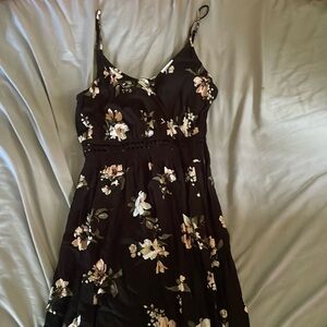 L black with pink flower Justify dress